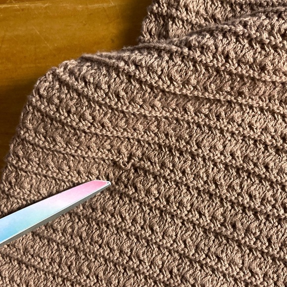 Sincerely Jules Chocolate Brown Textures Chunky Knit Wide Leg Pull On Pants Sz L - Picture 10 of 10